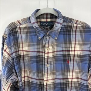 Vintage Ralph Lauren Shirt Mens Plaid ButtonDown Classic Fit Red Pony  Preppy XL